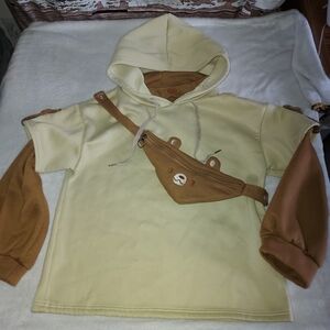 Kids Cream and Brown Bear Hoodie Sweater